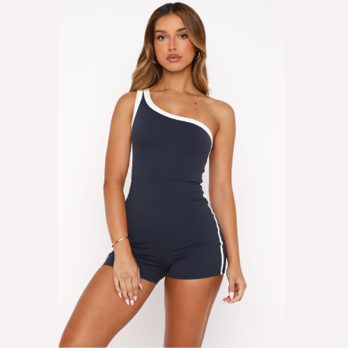 Make Her Move™ One-Shoulder Playsuit – Blue